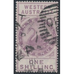AUSTRALIA / WA - 1897 1/- purple Internal Revenue, W crown A watermark, used – SG # F22