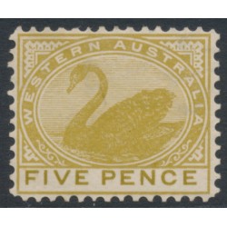 AUSTRALIA / WA - 1905 5d bistre Swan, perf. 12½, V crown watermark, MH – SG # 120