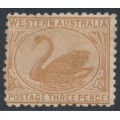 AUSTRALIA / WA - 1906 3d brown Swan, perf. 12½, crown A watermark, MH – SG # 141