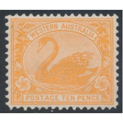 AUSTRALIA / WA - 1910 10d rose-orange Swan, perf. 12½, crown A watermark, MH – SG # 146