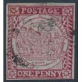 AUSTRALIA / NSW - 1850 1d crimson-lake Sydney Views, used – SG # 9