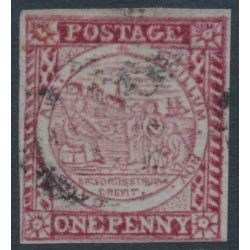 AUSTRALIA / NSW - 1850 1d crimson-lake Sydney Views, used – SG # 9