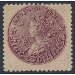 AUSTRALIA / NSW - 1897 5/- reddish purple Coin, perf. 11:12, MH – SG # 297e