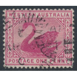 AUSTRALIA / WA - 1898 1d carmine Swan, inverted watermark, used – SG # 112w