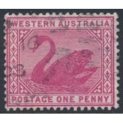 AUSTRALIA / WA - 1898 1d carmine Swan, inverted watermark, used – SG # 112w