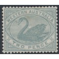AUSTRALIA / WA - 1890 2d grey Swan, crown CA watermark, MH – SG # 96a AUSTRALIA / WA - 1890 2d grey Swan, crown CA watermark, MH – SG # 96a