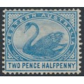 AUSTRALIA / WA - 1892 2½d blue Swan, crown CA watermark, MH – SG # 97a AUSTRALIA / WA - 1892 2½d blue Swan, crown CA watermark, MH – SG # 97a