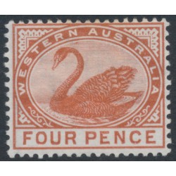 AUSTRALIA / WA - 1890 4d chestnut Swan, crown CA watermark, MH – SG # 98