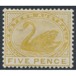 AUSTRALIA / WA - 1892 5d bistre Swan, crown CA watermark, MH – SG # 99