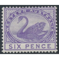 AUSTRALIA / WA - 1893 6d bright violet Swan, crown CA watermark, MH – SG # 100