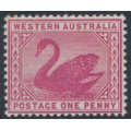AUSTRALIA / WA - 1898 1d carmine Swan, W crown A watermark, MH – SG # 112 AUSTRALIA / WA - 1898 1d carmine Swan, W crown A watermark, MH – SG # 112