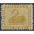 AUSTRALIA / WA - 1878 1d bistre Swan, crown right of CC watermark, MNG – SG # 69w AUSTRALIA / WA - 1878 1d bistre Swan, crown right of CC watermark, MNG – SG # 69w
