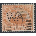 AUSTRALIA / WA - 1903 4d chestnut Swan, WA perfin, used – SG # 119 AUSTRALIA / WA - 1903 4d chestnut Swan, WA perfin, used – SG # 119