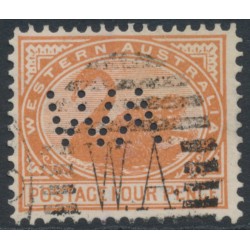 AUSTRALIA / WA - 1903 4d chestnut Swan, WA perfin, used – SG # 119 AUSTRALIA / WA - 1903 4d chestnut Swan, WA perfin, used – SG # 119