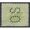 AUSTRALIA / WA - 1903 8d green Swan, V crown watermark, perf. OS, used – SG # 121 AUSTRALIA / WA - 1903 8d green Swan, V crown watermark, perf. OS, used – SG # 121