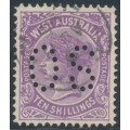 AUSTRALIA / WA - 1902 10/- deep mauve QV, perforated OS, used – SG # 127 AUSTRALIA / WA - 1902 10/- deep mauve QV, perforated OS, used – SG # 127