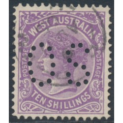 AUSTRALIA / WA - 1902 10/- deep mauve QV, perforated OS, used – SG # 127 AUSTRALIA / WA - 1902 10/- deep mauve QV, perforated OS, used – SG # 127