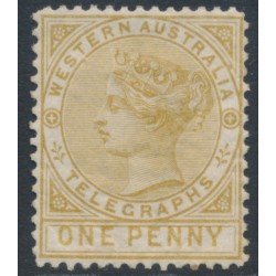 AUSTRALIA / WA - 1879 1d bistre Telegraph Stamp, perf. 14, MH – SG # T1