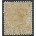 AUSTRALIA / WA - 1879 1d bistre Telegraph Stamp, perf. 12½, MNG – SG # T1a AUSTRALIA / WA - 1879 1d bistre Telegraph Stamp, perf. 12½, MNG – SG # T1a