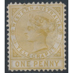 AUSTRALIA / WA - 1879 1d bistre Telegraph Stamp, perf. 12½, MNG – SG # T1a