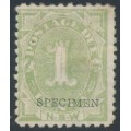 AUSTRALIA / NSW - 1894 1d green Postage Due, perf. 10:11, o/p SPECIMEN, MH – SG # D2es AUSTRALIA / NSW - 1894 1d green Postage Due, perf. 10:11, o/p SPECIMEN, MH – SG # D2es