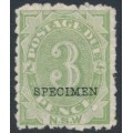 AUSTRALIA / NSW - 1892 3d green Postage Due, o/p SPECIMEN, MH – SG # D4s AUSTRALIA / NSW - 1892 3d green Postage Due, o/p SPECIMEN, MH – SG # D4s