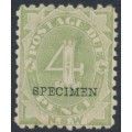 AUSTRALIA / NSW - 1892 4d green Postage Due, o/p SPECIMEN, MH – SG # D5s AUSTRALIA / NSW - 1892 4d green Postage Due, o/p SPECIMEN, MH – SG # D5s