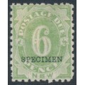 AUSTRALIA / NSW - 1892 6d green Postage Due, o/p SPECIMEN, MH – SG # D6s AUSTRALIA / NSW - 1892 6d green Postage Due, o/p SPECIMEN, MH – SG # D6s