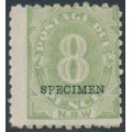 AUSTRALIA / NSW - 1892 8d green Postage Due, o/p SPECIMEN, MH – SG # D7s AUSTRALIA / NSW - 1892 8d green Postage Due, o/p SPECIMEN, MH – SG # D7s