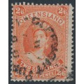 AUSTRALIA / QLD - 1886 2/6 vermilion Large Chalon, thin paper, used – SG # 153