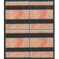 AUSTRALIA / VIC - 1903 1d red QV, B/4 with vending-machine black bars, MNH – ACSC # V37c