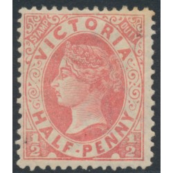 AUSTRALIA / VIC - 1885 ½d pale rosine QV, V crown watermark, MH – SG # 296