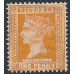 AUSTRALIA / VIC - 1894 1d brownish orange QV, V crown watermark, MH – SG # 313f