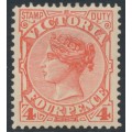 AUSTRALIA / VIC - 1893 4d red QV, V crown watermark, MH – SG # 316a
