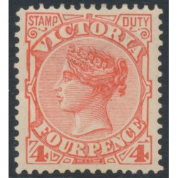 AUSTRALIA / VIC - 1893 4d red QV, V crown watermark, MH – SG # 316a