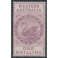 AUSTRALIA / WA - 1893 1/- purple Internal Revenue, crown CA watermark, MNG – SG # F15