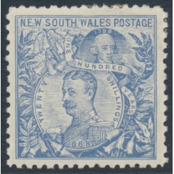 AUSTRALIA / NSW - 1905 20/- blue Governors, perf. 11, A crown watermark, MH – SG # 350 AUSTRALIA / NSW - 1905 20/- blue Governors, perf. 11, A crown watermark, MH – SG # 350