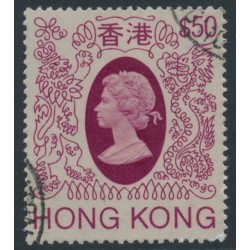 HONG KONG - 1982 $50 claret/grey QEII, CA crown watermark, used – SG # 430