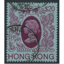 HONG KONG - 1985 $20 deep claret/pale blue QEII, no watermark, used – SG # 486