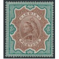 INDIA - 1895 3Rp brown/green QV, MH – SG # 108