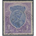 INDIA - 1913 5R ultramarine/violet KGV, single star watermark, used – SG # 188