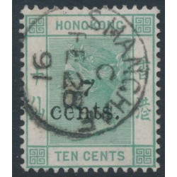 HONG KONG - 1891 7c on 10c green QV, Shanghai cancel – SG # 43 / Z806