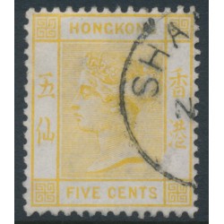 HONG KONG - 1900 5c yellow QV, Shanghai cancel – SG # 58 / Z816