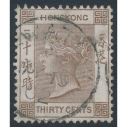 HONG KONG - 1901 30c brown QV, Swatow cancel – SG # 61 / Z933
