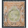 HONG KONG - 1903 5c green/orange KEVII, crown CA watermark, used – SG # 65