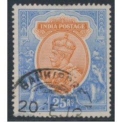 INDIA - 1913 25Rp orange/blue KGV, single star watermark, used – SG # 191
