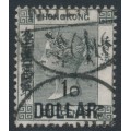 HONG KONG - 1898 $1 on 96c black QV, Canton cancel – SG # 52 / Z176