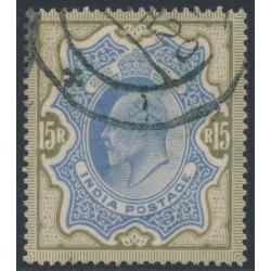 INDIA - 1909 15Rp blue/olive-brown KEVII, used – SG # 146