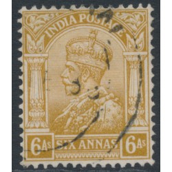 INDIA - 1935 6a bistre KGV, inverted multi stars watermark, used – SG # 239w