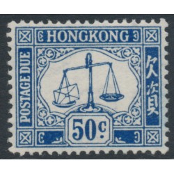 HONG KONG - 1947 50c blue Postage Due, sideways watermark, MNH – SG # D12